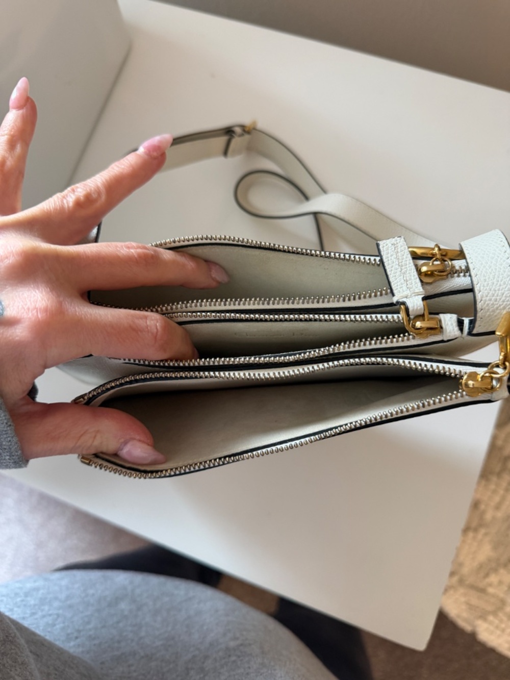 Christian Dior 3 zipper saddle bag with scarf - Picture 5 of 10